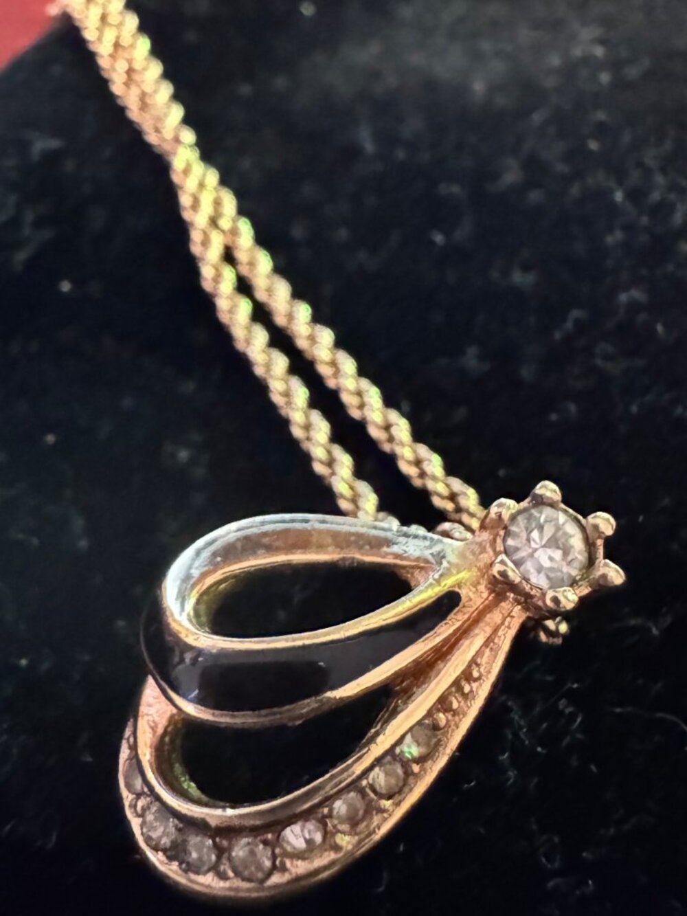🎁Giftable - Vintage Christian Dior Black vEnamel/Swarovski Crystal Demi-Parure - Picture 2 of 15